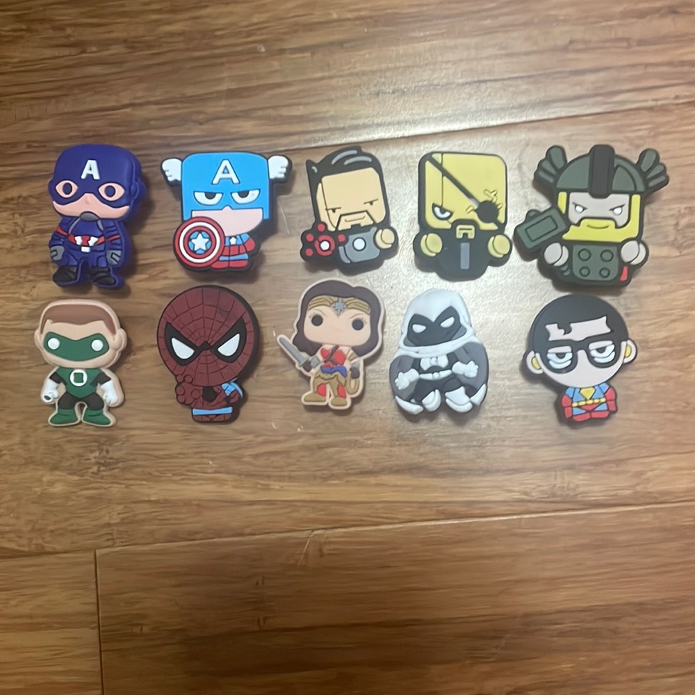 10 Pack Marvel/DC Croc Charms Jibitz